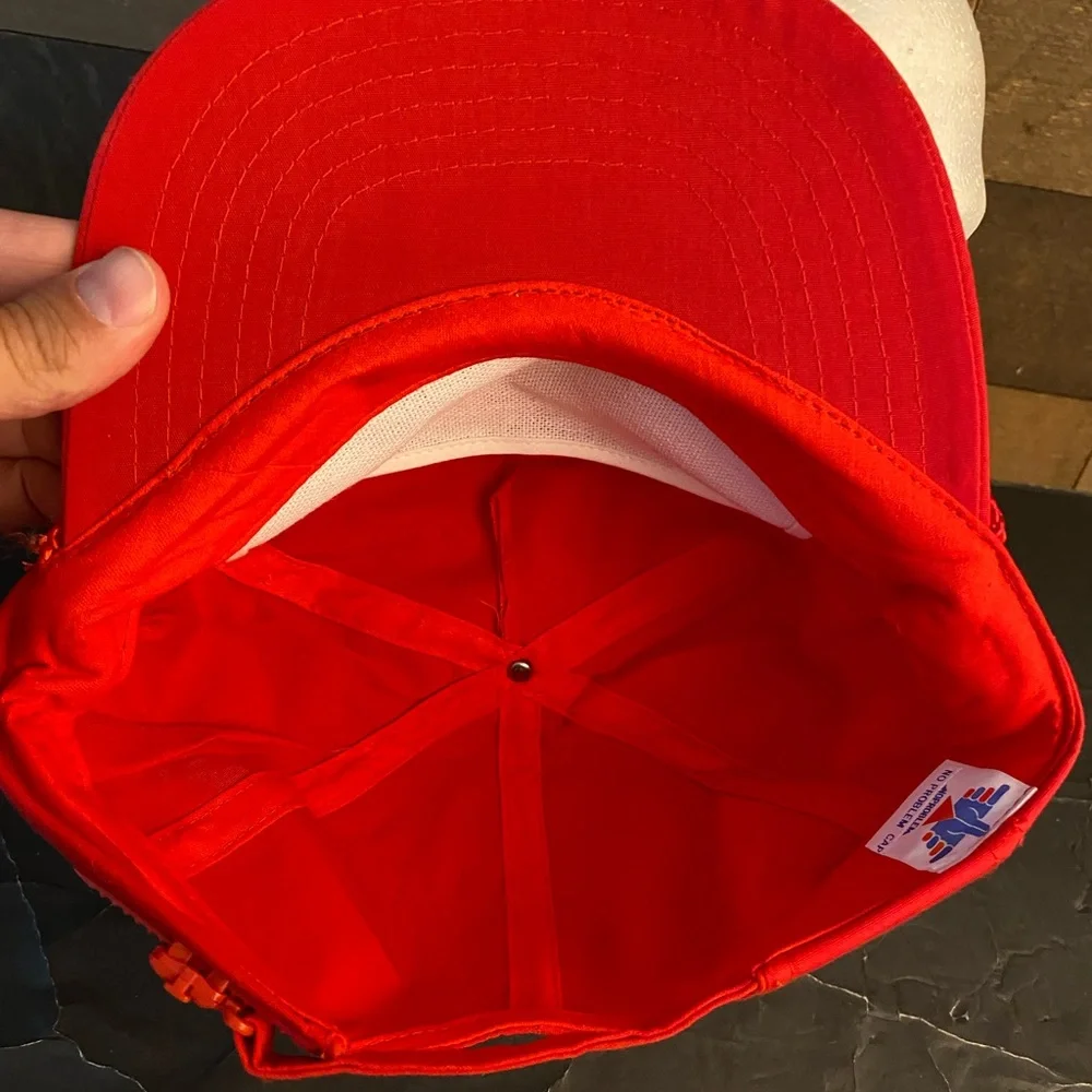 Green‎ Cosmos Vintage Red Trucker Hat No Problem Cap.